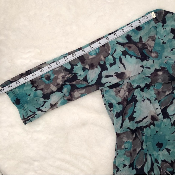 Croft and Barrow flowy stretchy black, teal, gray  Blouse 2XL - Picture 10 of 11